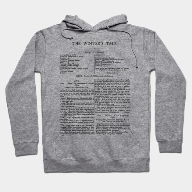 The Winter's Tale William Shakespeare First Page Hoodie by buythebook86